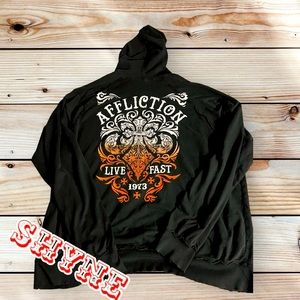 AFFLICTION long sleeve Hoodie 3XL - Tiny Hole in 3rd Photo-